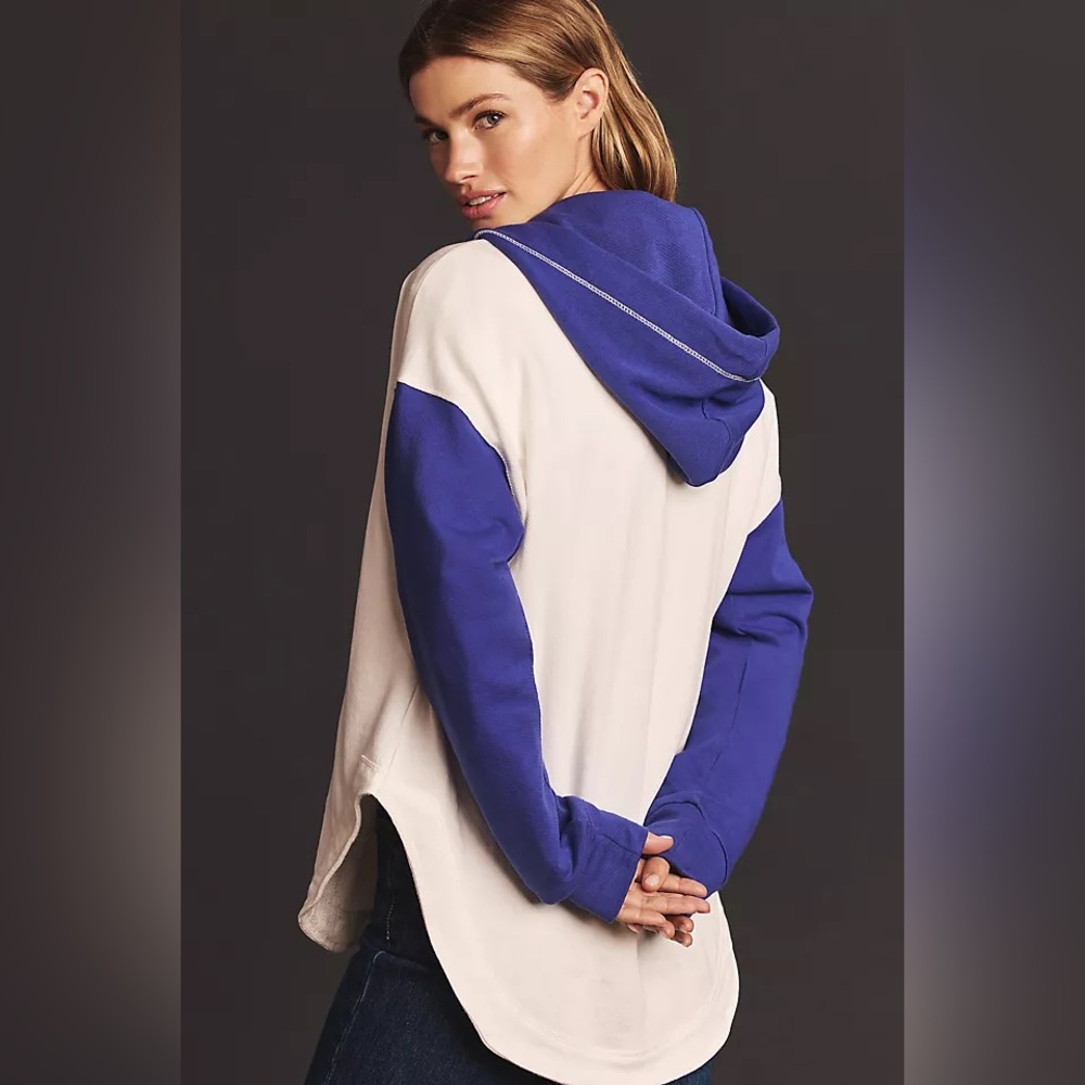 Anthropologie Pilcro Wharfside V Neck Pullover Hoodie Sweater - Picture 2 of 11
